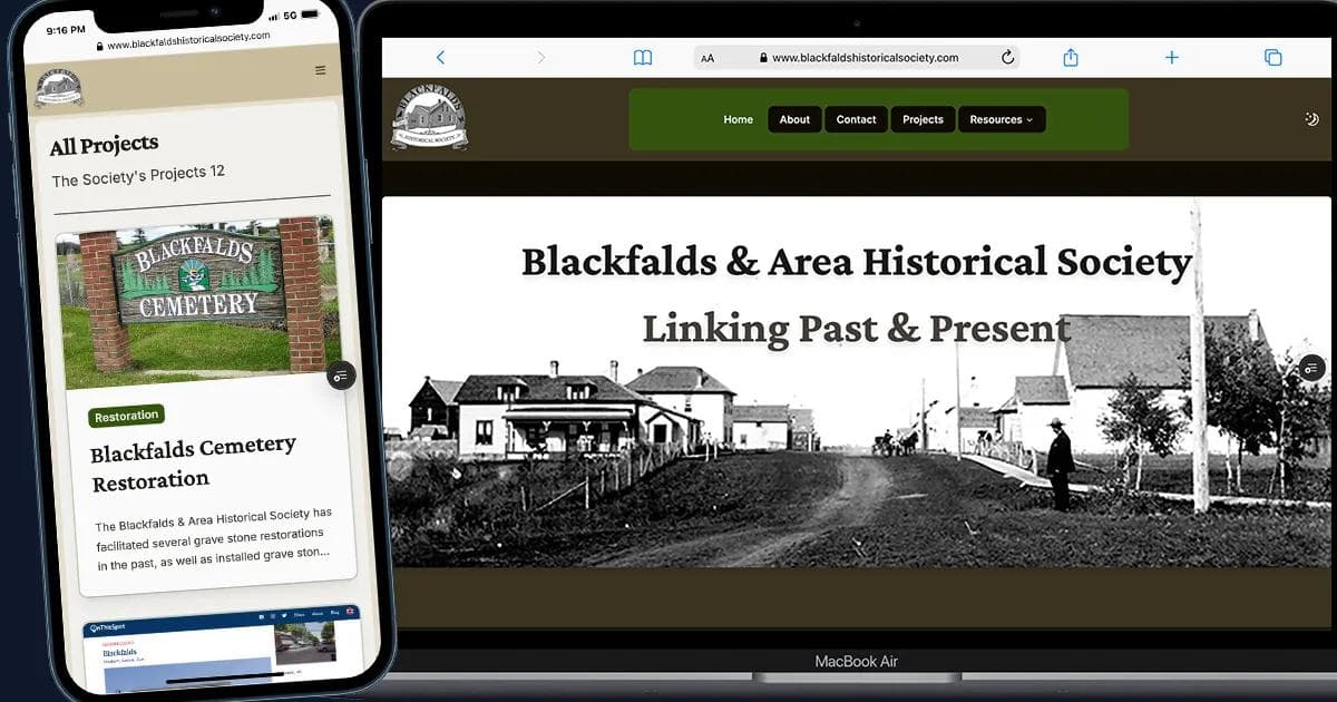 Blackfalds Historial Society Website views