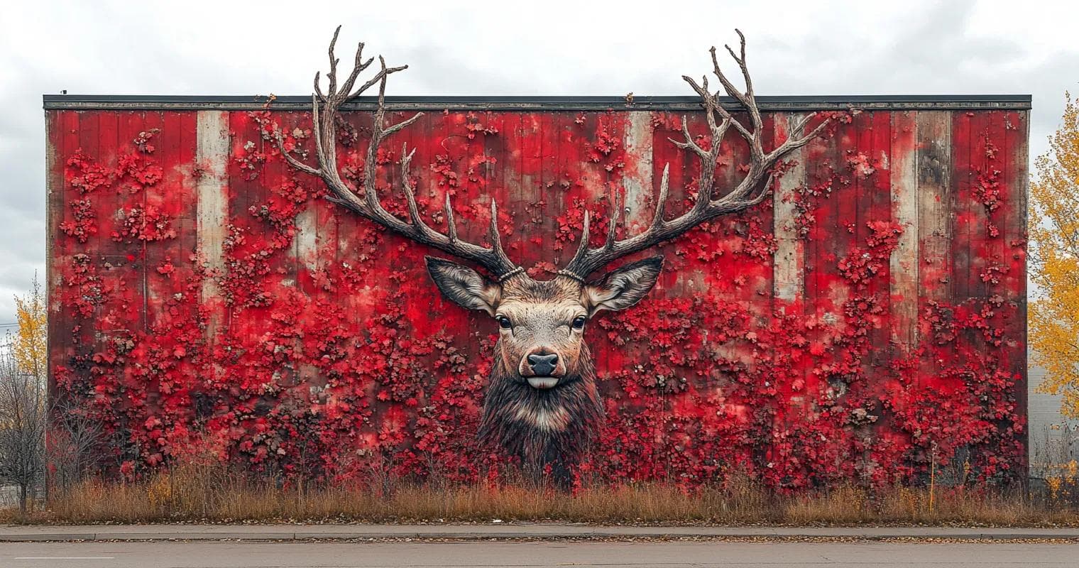 Abstract red deer for web design