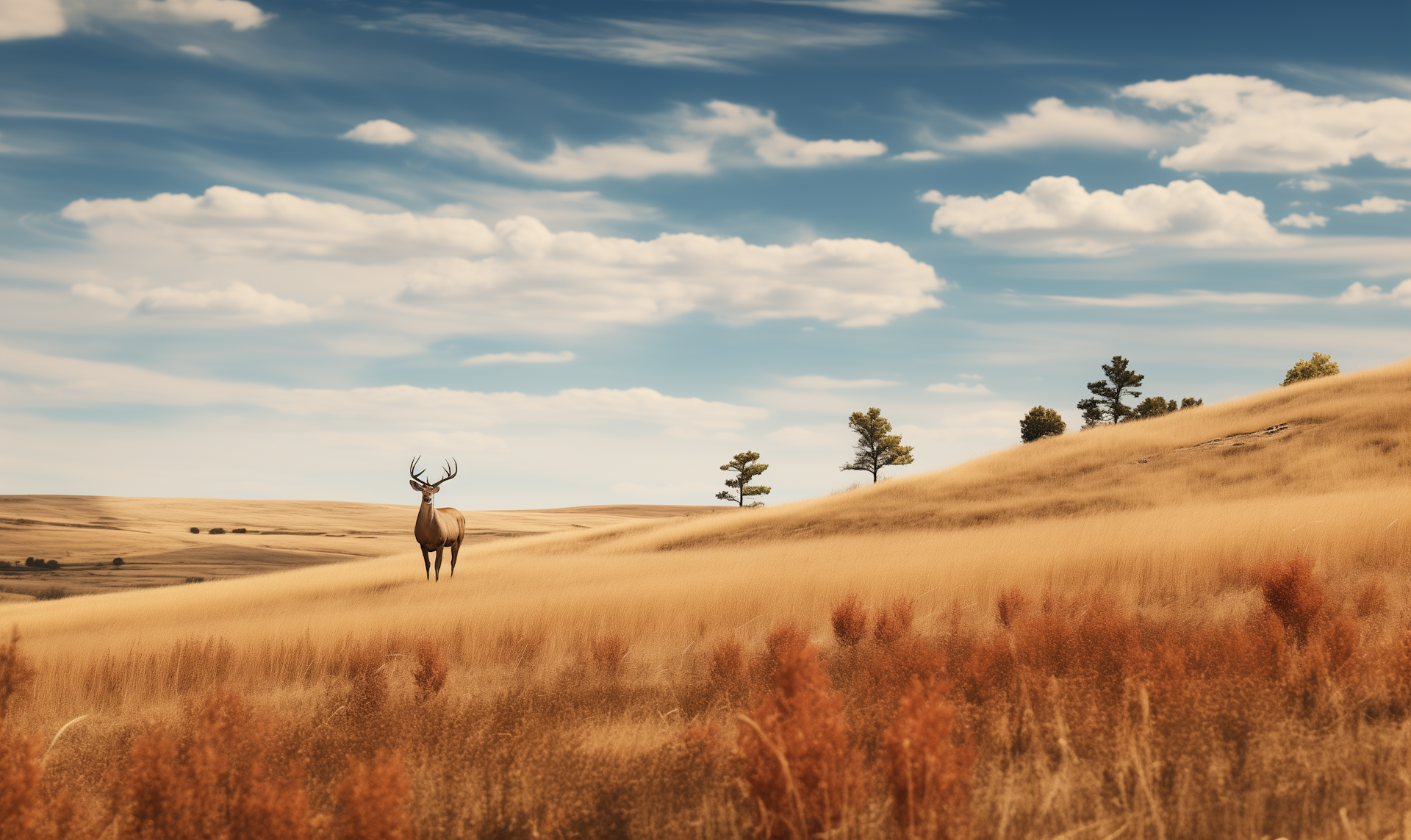 A Red Deer on the Prairies