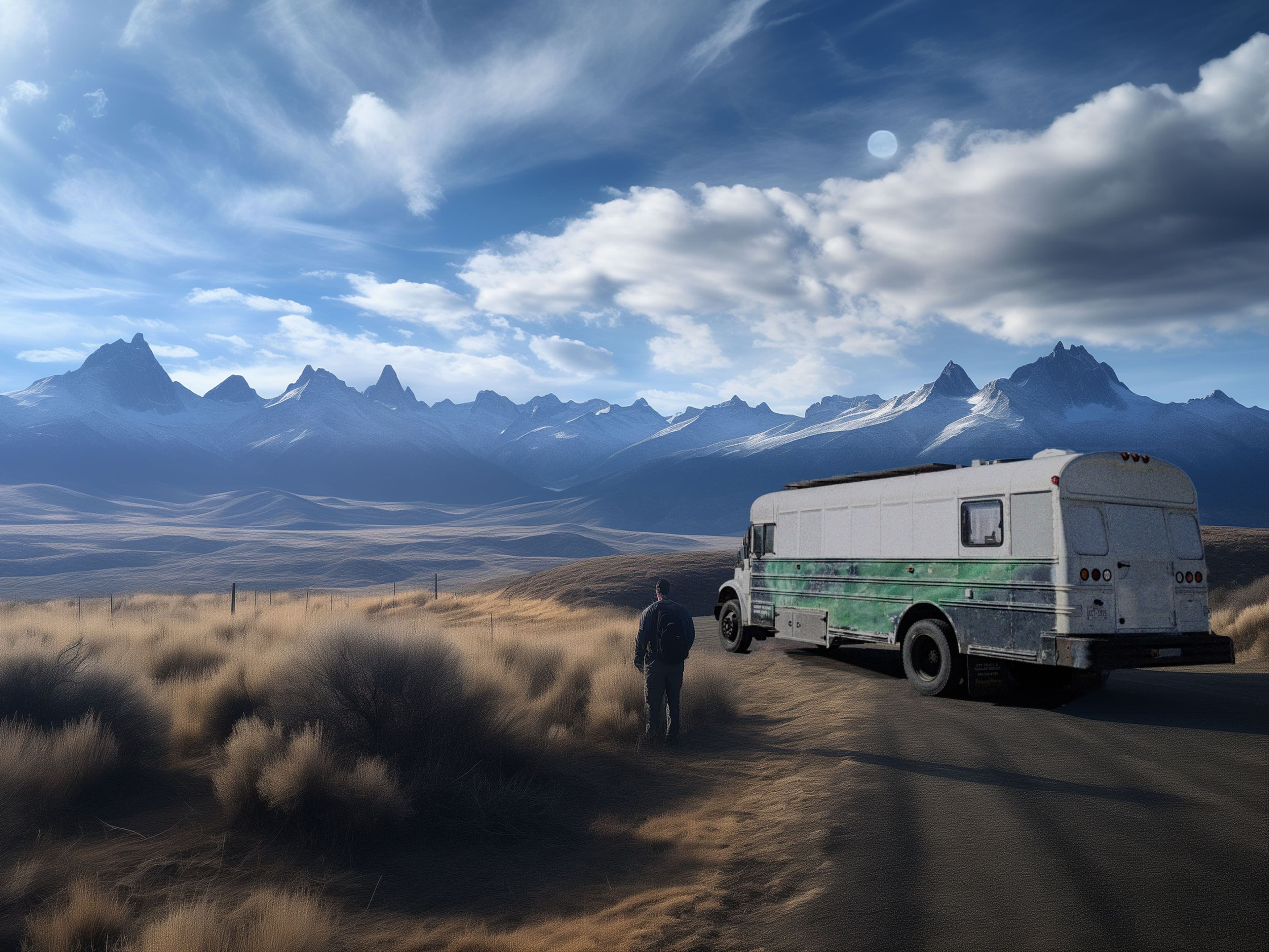 Mobile Studio Bus in the Foothills